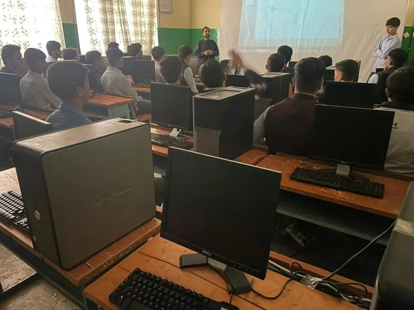 Students in a computer lab