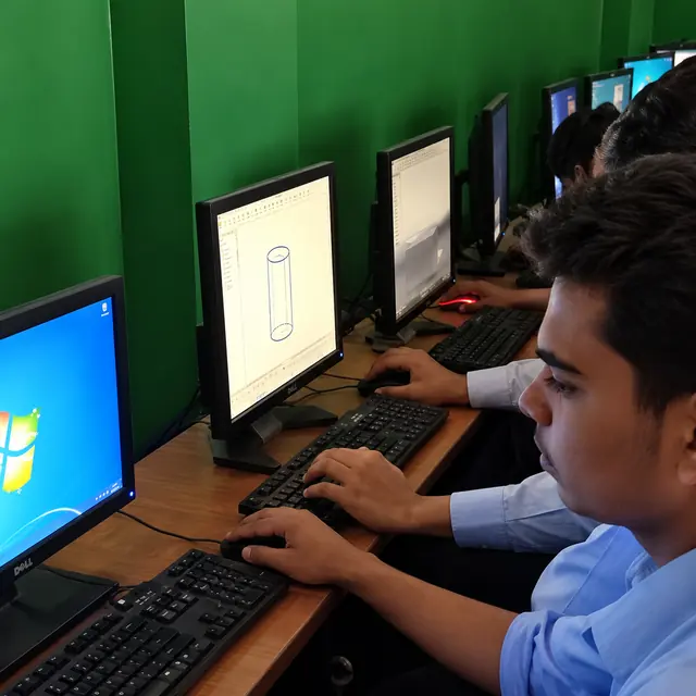 Students in a computer lab